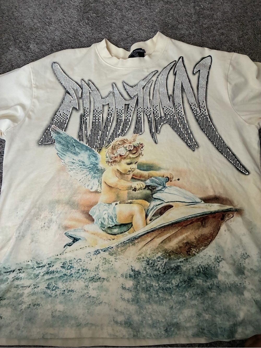 Women’s Graphic Angel Jet Ski Tee - Cream